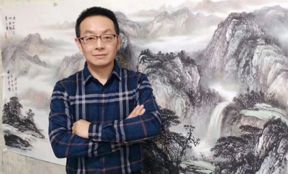 知名书画家廖廷建、张仕森合作巨幅作品受到业主高度赞赏